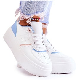 PS1 Deportivas Mujer Atadas Deportivas Blancas y Azules Manila blanco PS1 Deportivas Mujer Atadas Deportivas Blancas y Azules Manila blanco