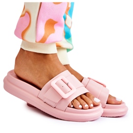 Chanclas de Mujer con Hebilla, Rosa