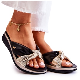 PE1 Pantuflas Mujer Piel Cómodas Neyla Negra y Dorada negro dorado PE1 Pantuflas Mujer Piel Cómodas Neyla Negra y Dorada negro dorado