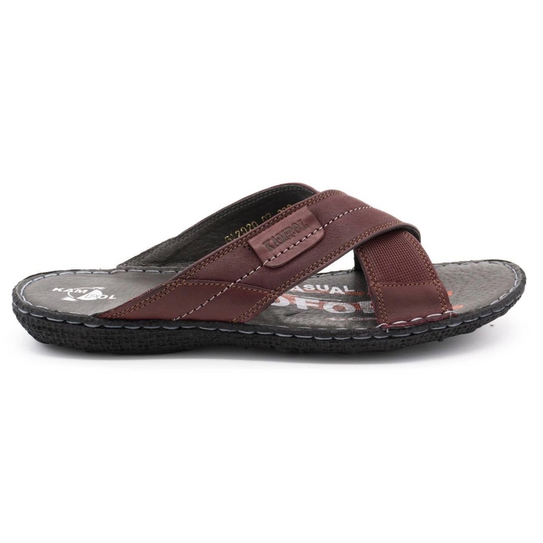 Kampol Babuchas hombre piel 200/34/P burdeos rojo