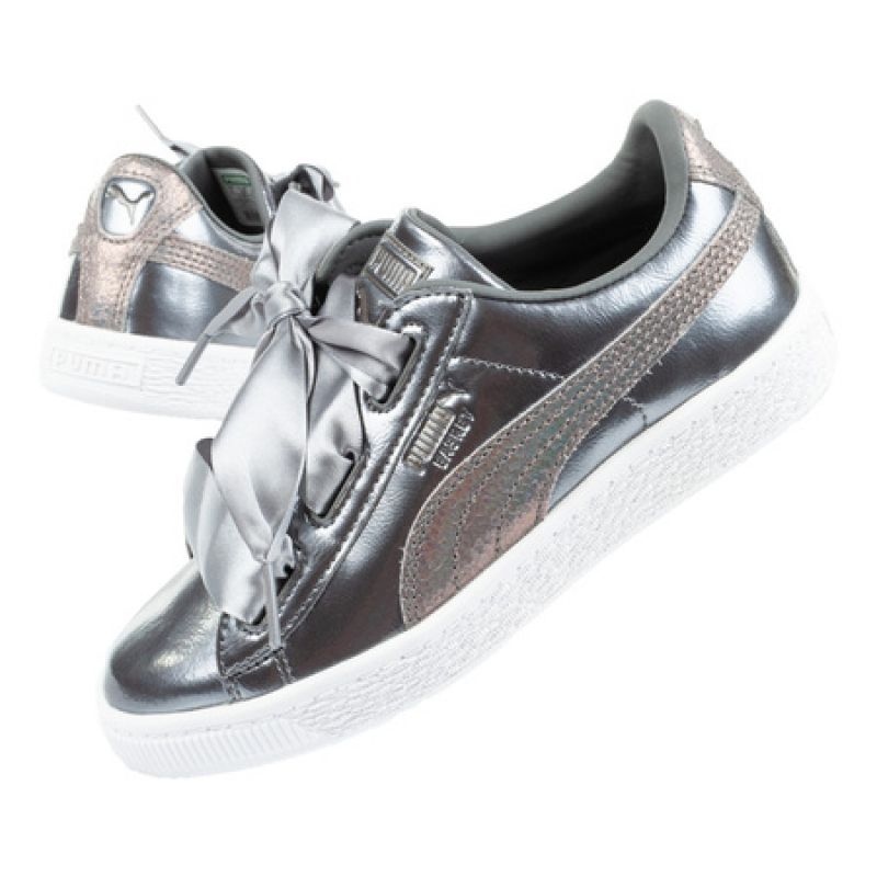 Heart Patent Sneaker Puma Basket Heart Plata Heart Patent Leather