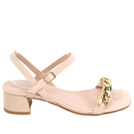 Sandalias de tacón bajo Daphne Beige