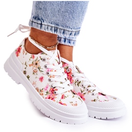 PS1 Zapatillas bajas atadas con flores blancas de Amissa blanco
