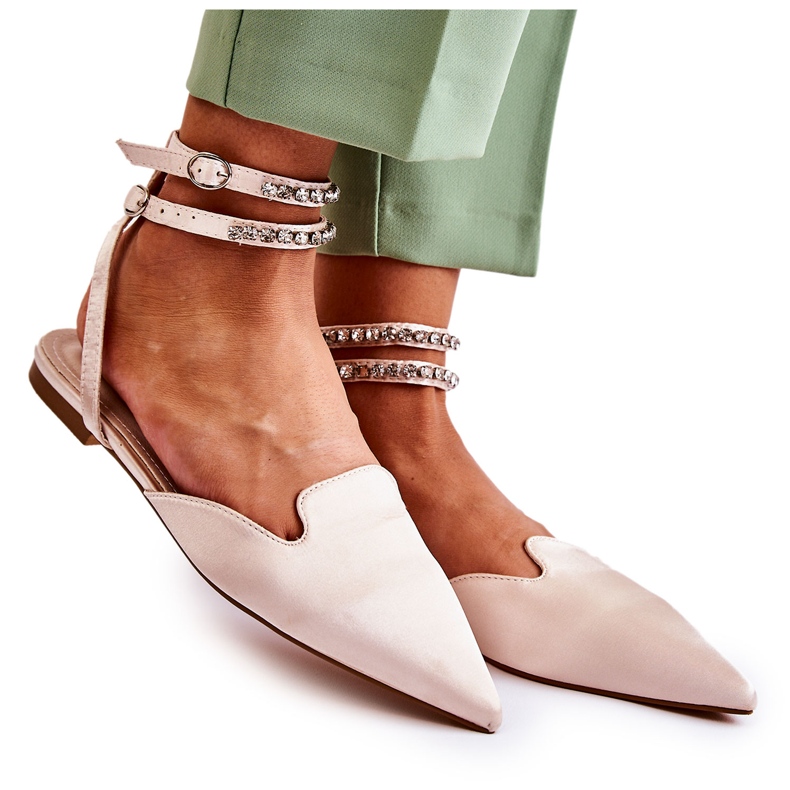 WS1 Sandalias De Mujer Con Punta En Beige Amisha WS1 Sandalias De Mujer Con Punta En Beige Amisha