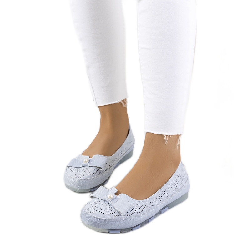 Mocasín de piel azul Catania