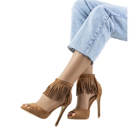 Sandalias marrones con tacón Molines beige
