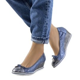Deportivas cuña azul Blance