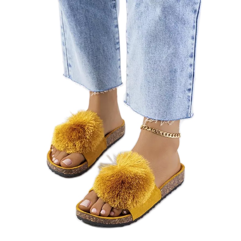 Chanclas amarillas en la suela de corcho Rett amarillo