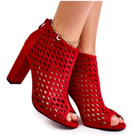 WT1 Botas Jenissa Ante Calado Rojo
