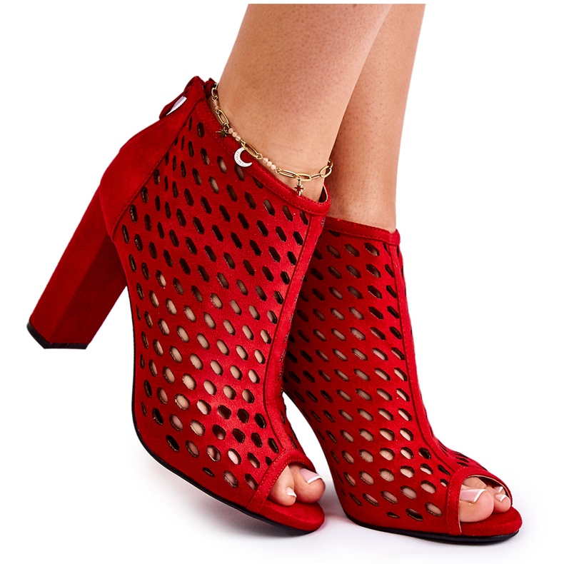 WT1 Botas Jenissa Ante Calado Rojo