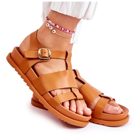 WS1 Sandalias Camel con plataforma Tessy marrón WS1 Sandalias Camel con plataforma Tessy marrón