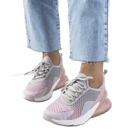 Deportivas grises de Glaner rosa