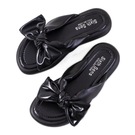 Babuchas negras con lazo Roio negro