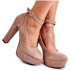 WS1 Bombas De Gamuza En La Plataforma Beige Gottie