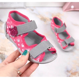 Zapatillas de estar por casa de niña con velcro y gato en Befado rosa rosado