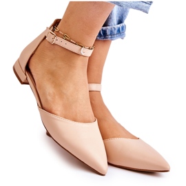 WD1 Sandalias Mujer Bailarinas De Piel Spitz Beige Caprise