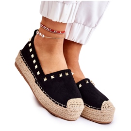 WT1 Alpargatas De Mujer Con Tachuelas Negras Laross negro WT1 Alpargatas De Mujer Con Tachuelas Negras Laross negro