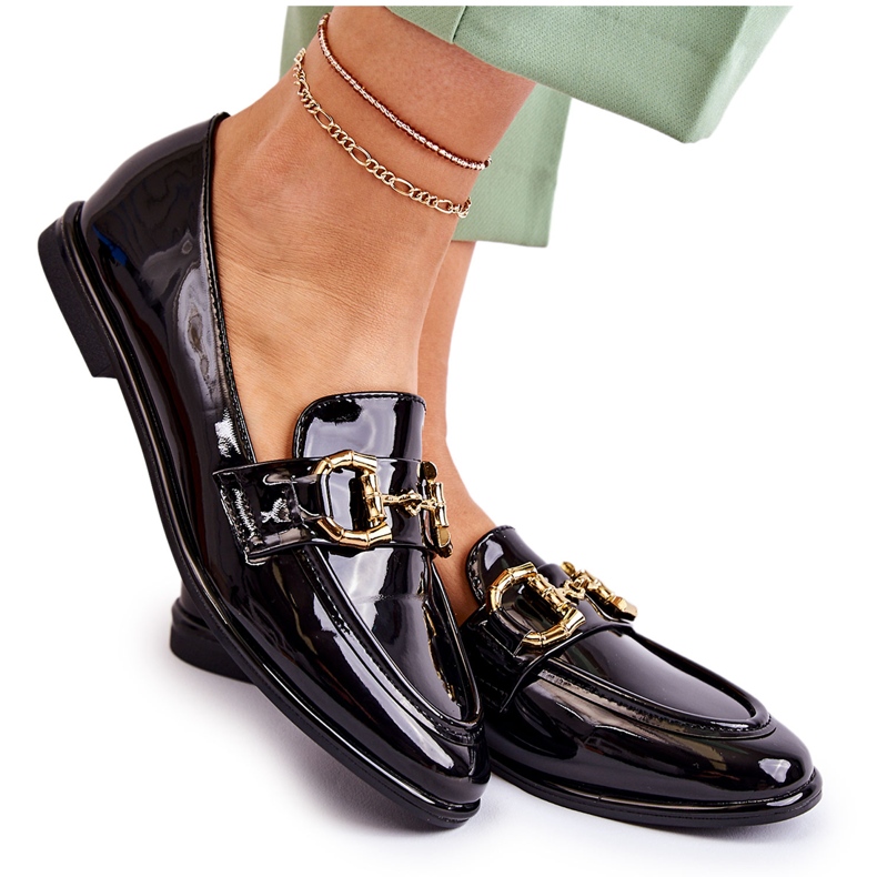 WS1 Mocasines Mujer Coriso Lacado Negro