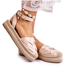 WS1 Sandalias Alpargatas De Mujer En La Plataforma Susane Beige WS1 Sandalias Alpargatas De Mujer En La Plataforma Susane Beige