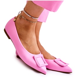 WS1 Bailarinas De Piel Con Adorno Simone Spitz Rosa