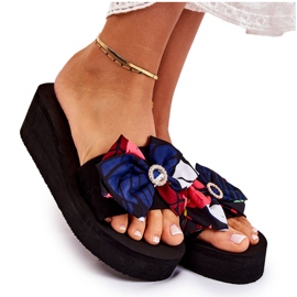 WJ1 Pantuflas Mujer Cuña Espuma Silana Negras negro multicolor