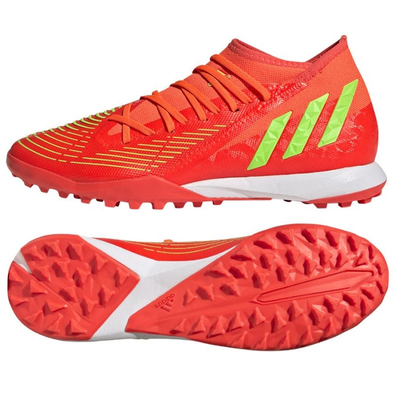 Zapatos Adidas Predator Edge.3 Tf GV8536 rojo naranjas y tintos