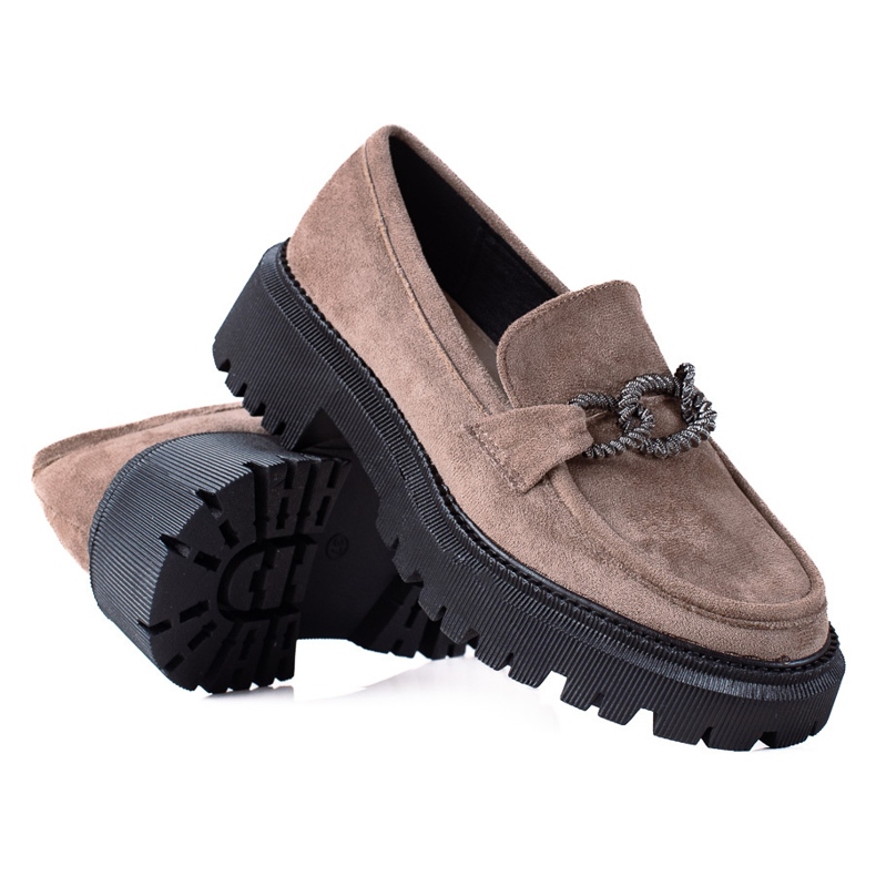 SHELOVET Mocasines en la plataforma marrón