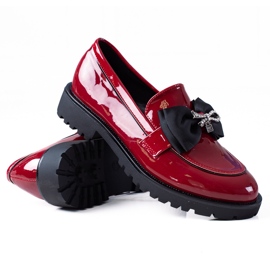 SHELOVET Mocasines con lazo rojo