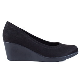 SHELOVET Zapatos de salón clásicos con cuña negro