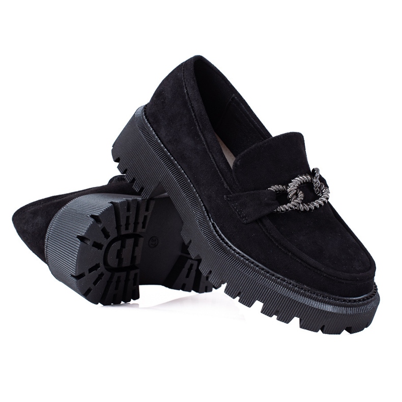SHELOVET Mocasines en la plataforma negro