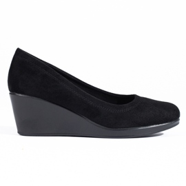 SHELOVET Zapatos de salón clásicos con cuña negro