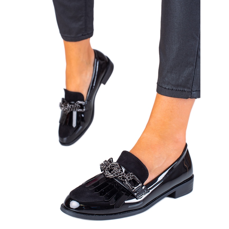 SHELOVET Mocasines con estilo negro