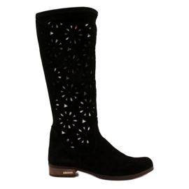 Olivier Botas de mujer caladas No negro