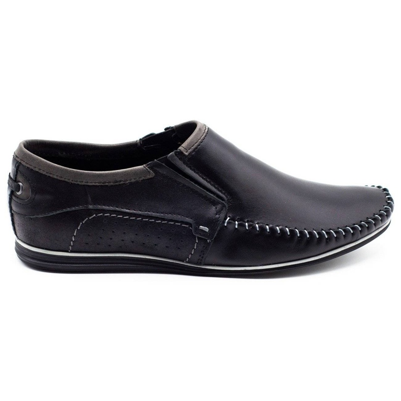 KOMODO Mocasines de piel para hombre 847 negro KOMODO Mocasines de piel para hombre 847 negro