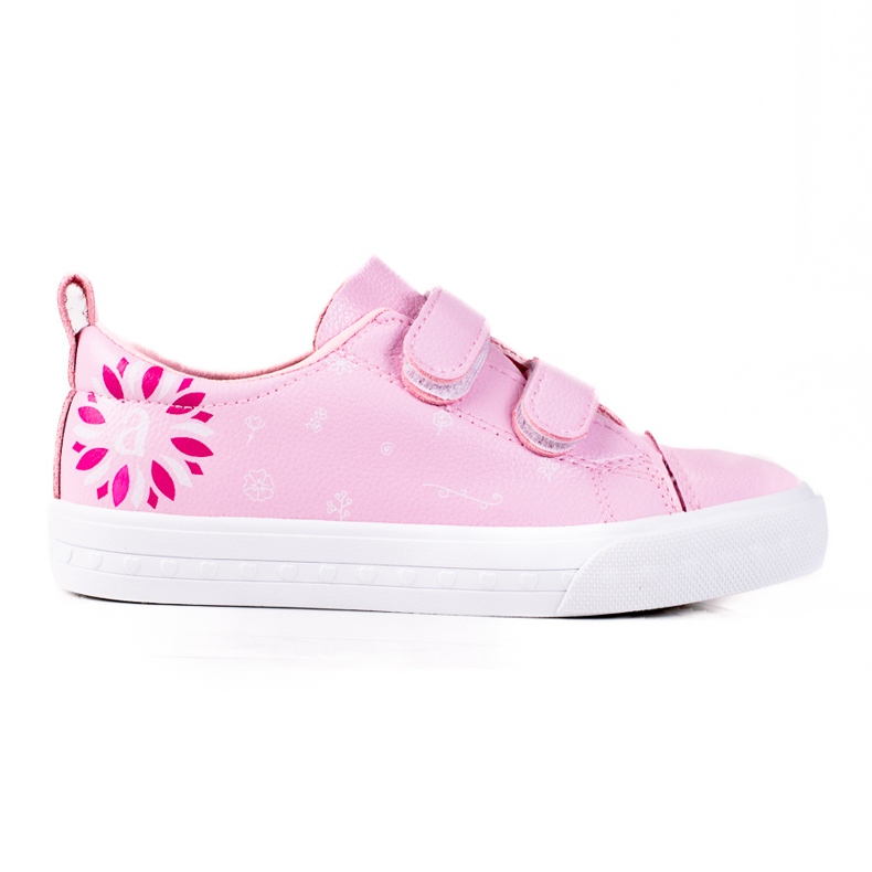 Deportivas infantiles Shelovet Velcro fabricadas en piel ecológica rosado
