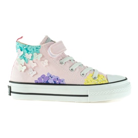 Shelovet zapatillas altas para niños rosa con flores rosado multicolor