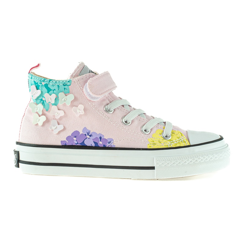 Shelovet zapatillas altas para niños rosa con flores rosado multicolor