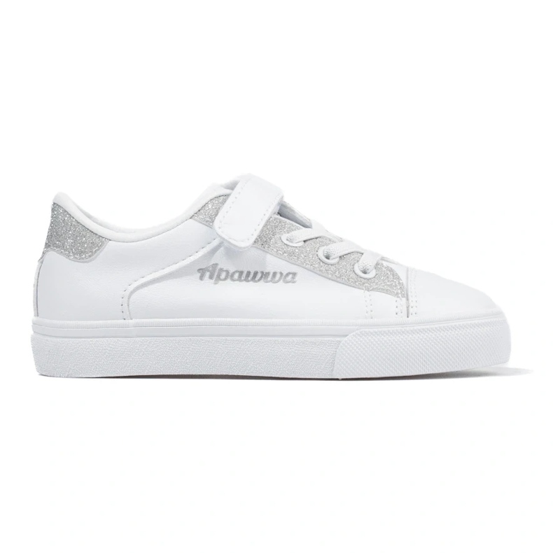 Deportivas infantiles blancas con purpurina plateada. blanco Deportivas infantiles blancas con purpurina plateada. blanco