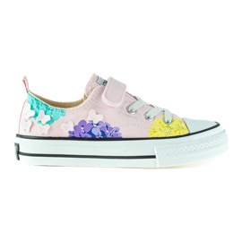 Deportivas bajas Shelovet para niños con flores rosas rosado multicolor