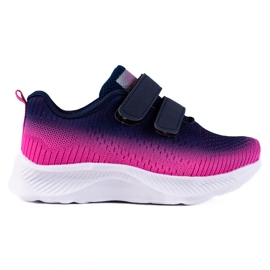 Deportivo Infantil Shelovet Bicolor Velcro azul marino rosa