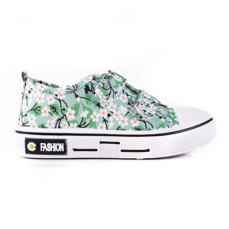 Deportivas infantiles Shelovet con flores verdes ['blanco', 'verde', 'amarillo']