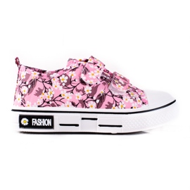 Deportivas infantiles Shelovet con flores rosas blanco amarillo