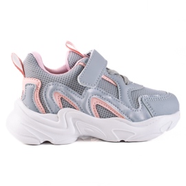 Deportivas infantiles Shelovet con velcro gris azul