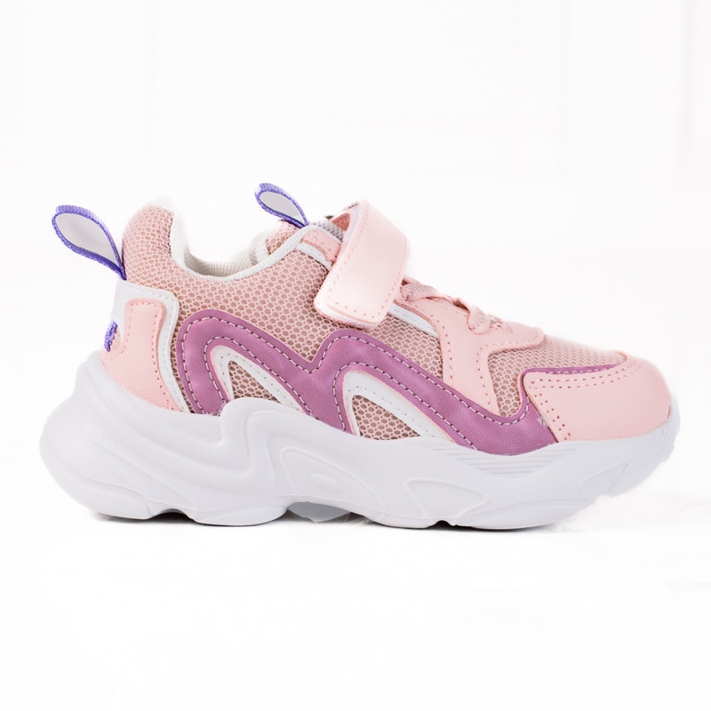 Deportivas infantiles Shelovet con velcro rosa violeta rosado