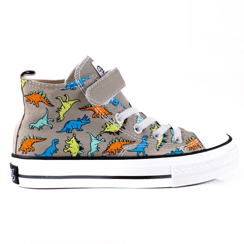 Deportivas altas para niño Shelovet gris dinosaurios