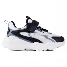Zapatillas Shelovet para niños con suela gruesa en blanco y negro. gris