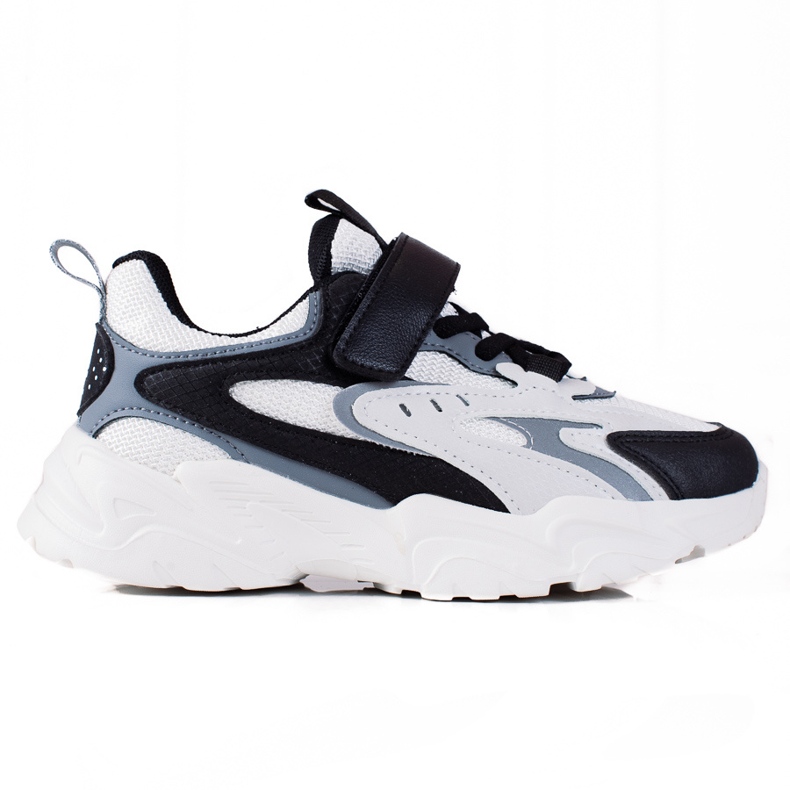 Zapatillas Shelovet para niños con suela gruesa en blanco y negro. gris