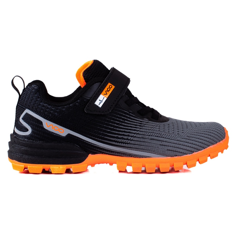 Deportivas de niño Vico con suela naranja negro gris