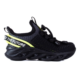 Deportivas infantiles Vico, material bicolor negro gris