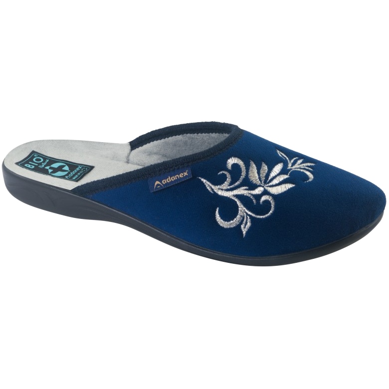 Pantuflas Adanex 27860 terciopelo azul marino